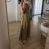 Women's Clothing Summer New Niche Design Sense Solid Color Round Neck Sleeveless Ruffle Edge Loose and Wide Swing Dress