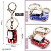 Set of 2 Retro Style Classic Car Shaped Keychains Cute Set Pair Retro Miniature Cars [EXDUCT] (Blue & Red)