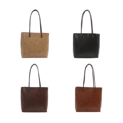 Large Capacity Handbag Korean Style Shoulder Bag PU Leather Tote Bag for Women