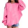 Dames Comfortabele Casual Lange Mouwen Nek Sweatshirt Losse Pasvorm Kleur Pullover