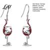 Creative Skeleton Ear Jewelry 1 Pair Funny Halloween Wine Glass Skull Earrings Gothic Music Festival Dangle Drop Statement for Women Holiday