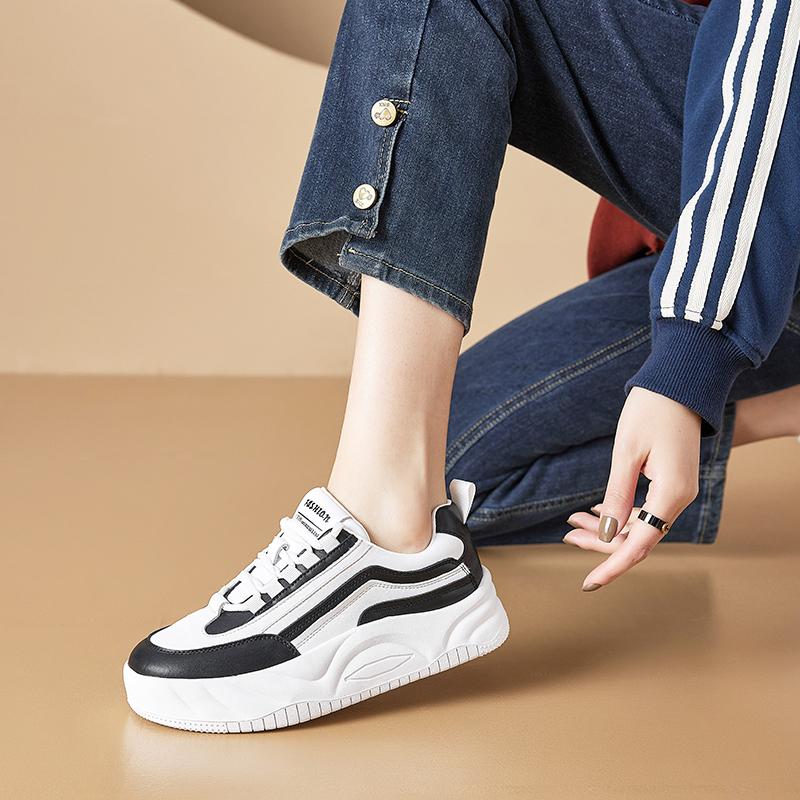 Women's Sneakers Shoe Anti-slip Lace-up Student Spring and Autumn Women Shoes Plus Size Flat Casual Shoes Female