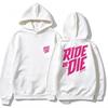2026 Hot Sale Ride or Die Graffiti Letter Graphic Hoodie Men Women Harajuku Y2K Gothic Oversized Sweatshirt Perfect for Commute & Loungewear