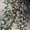 Artificial Rose Vine Floral Garland for Wedding and Wall Decoration