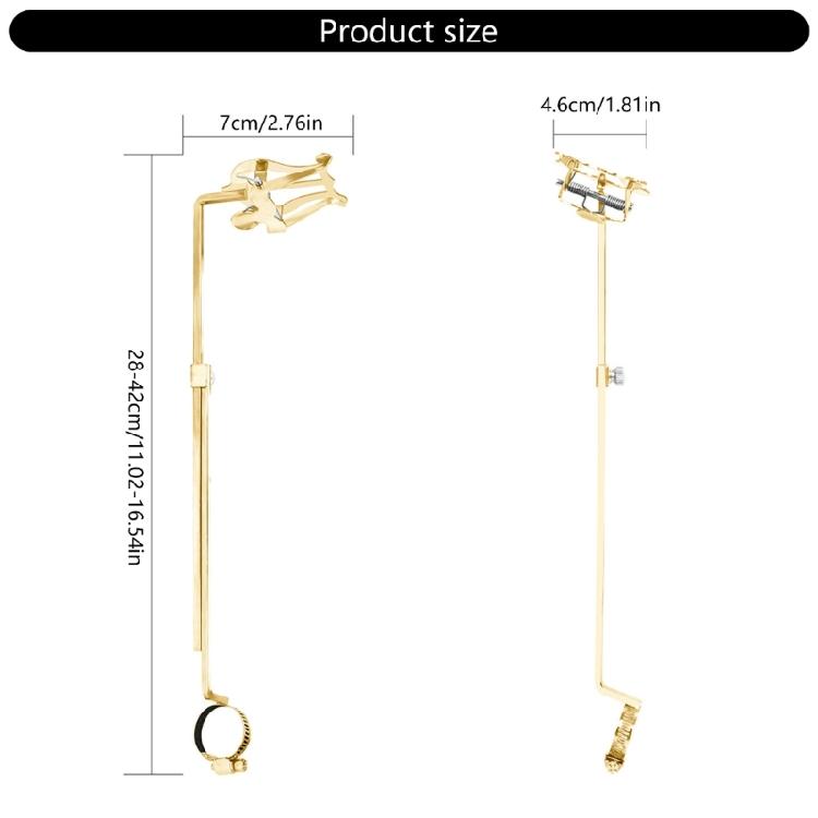 Travel Friendly Flute Music Stand Adjustable Metal Sheet Support Wind Instrument Stand Suitable for Woodwind Performers