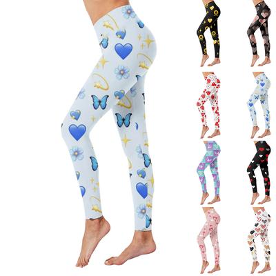 Leggings elásticos para yoga con estampado de mariposas azules para mujer, pantalones deportivos para correr, gimnasio y fitness