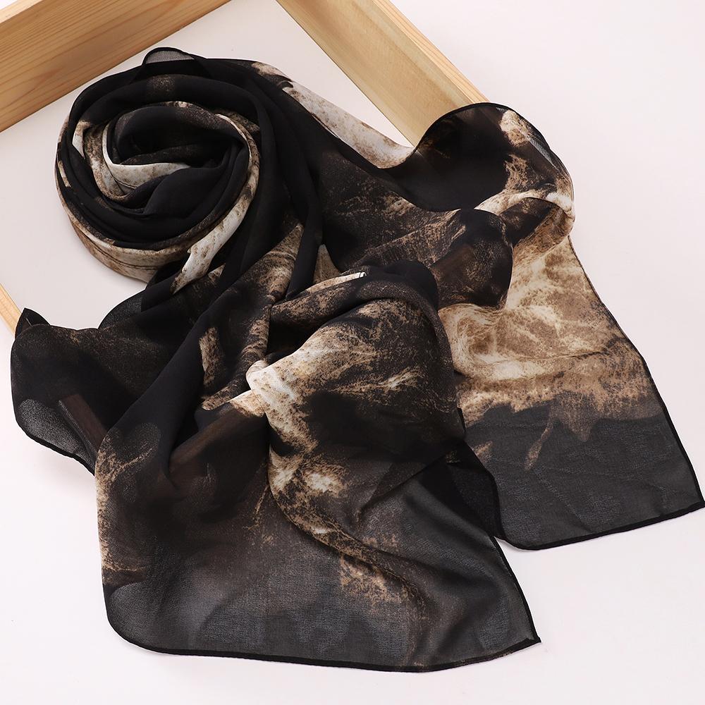 Leopard Snake Print Hijab Muslim Women Chiffon Scarf Breathable Malaysian Headscarf Wraps Shawls Tudung Bawal