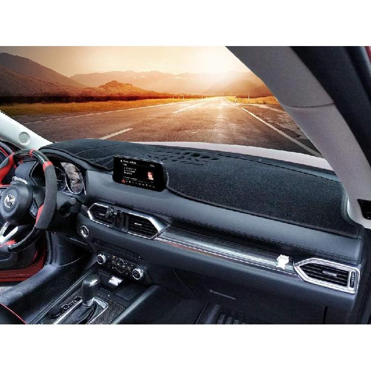 

BEERTE Updated Custom Black Dash Cover Fit for Mazda CX-5 2026 2025-2017 Nonslip Dashboard Mat Flannel Sunshade Dashboard Protector (Without HUD) CX5-Polyester- black edge