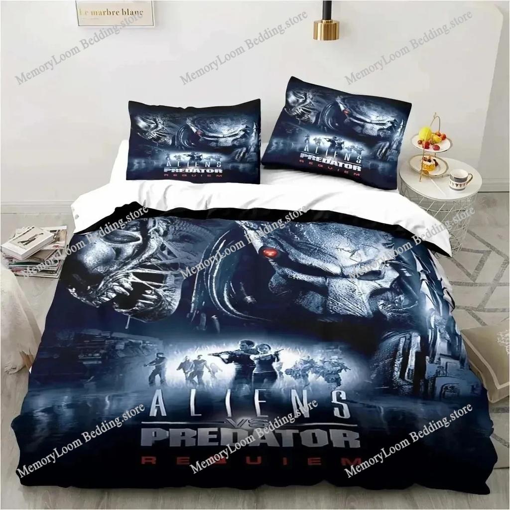 Movie Poster Cool Alien Vs. Predator Predator Bedding Set Single/Full/Queen Size 3D Print Duvet Cover Bedroom Decor Soft Set