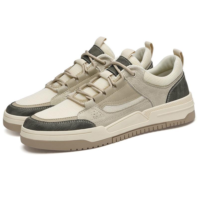 Men's Shoes British Soft Sole Breathable Trend Fashion Mesh Retro Sports Casual Shoes Thick Baseplate Shoes Men