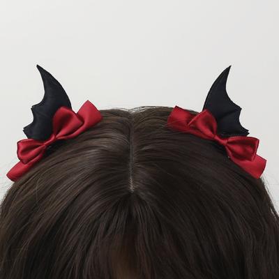 2 Stück Themenbezogene Dekorative Haarspangen Niedliche Schleife Hexe Teufel Accessoires Valentinstag Valentins Krallenclips Haarklammern Haarspangen