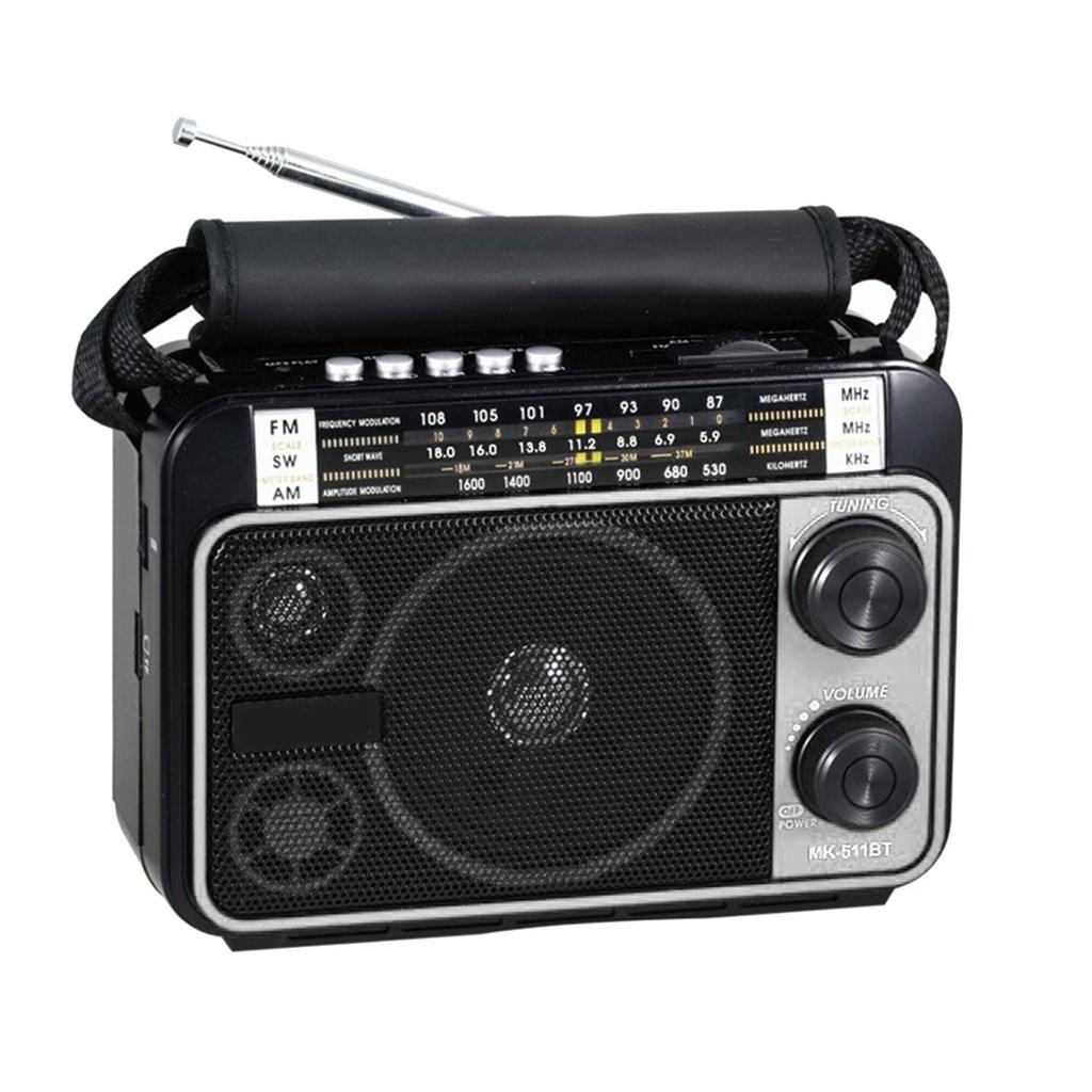 511BT FM Vintage Radio Bluetooth-compatible Speaker Lightweight Portable Radio with  Easy Tuning Knob Miusic Enhancement