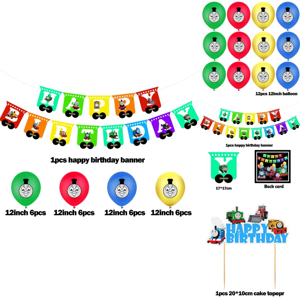 Lebhafte Thomas Kindergeburtstagsparty Zubehör Deko Ballon Banner Cupcake Topper