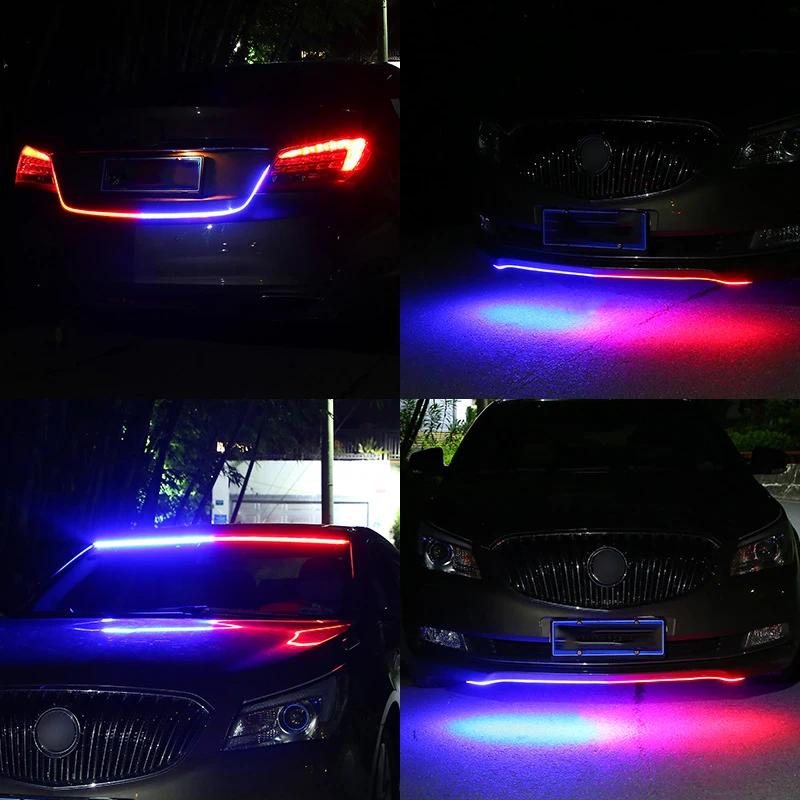 1.2m Red and Blue Warning Lights for Car Screen Lights, Tail Box Lights, Anti Rear End Explosion Flashlights, Decorative Lights