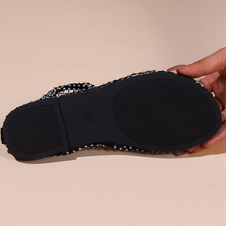 2024 sommer Neue Runde Kappe Sandalen mit Ausgehöhlten Diamant Intarsien Kurze Stiefel Sommer Sexy Übergroßen Flache Schuhe