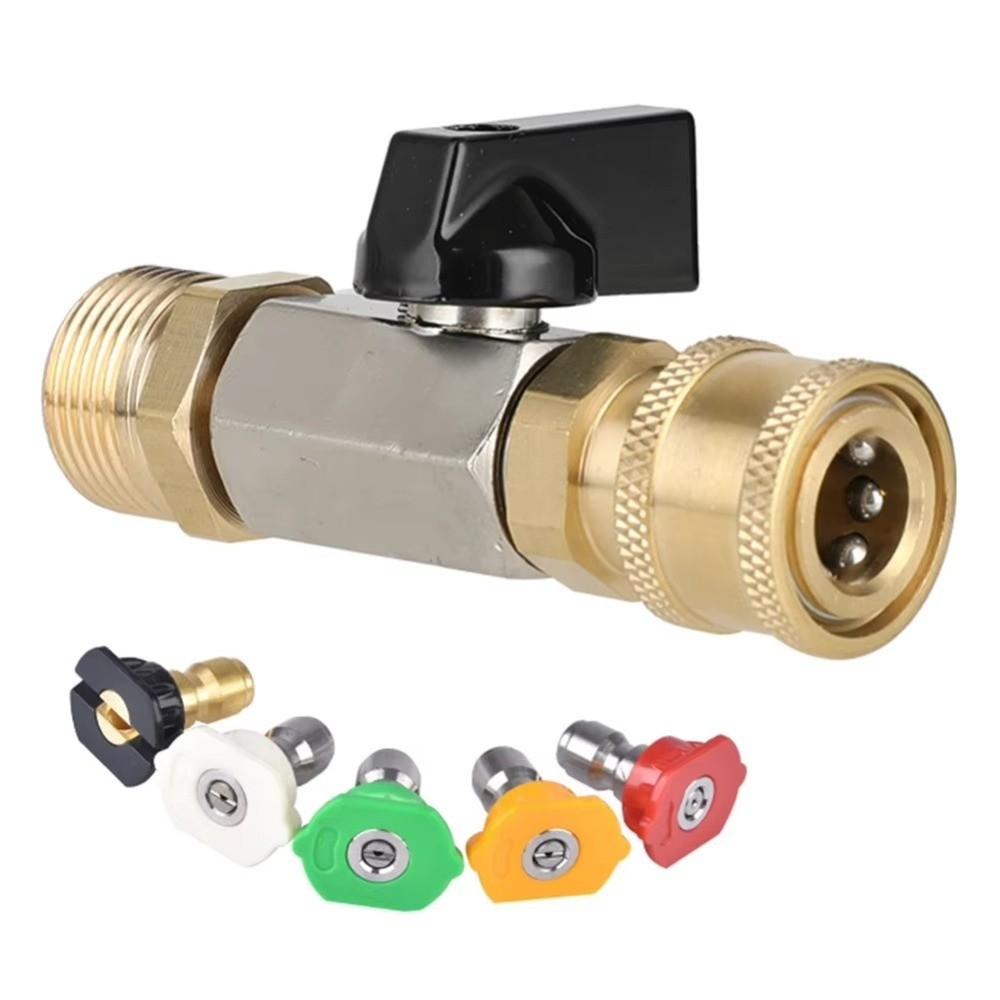 1/4" Quick Connector Power Washer Hose Switch Brass Ball Valve Hose Switch Gardening
