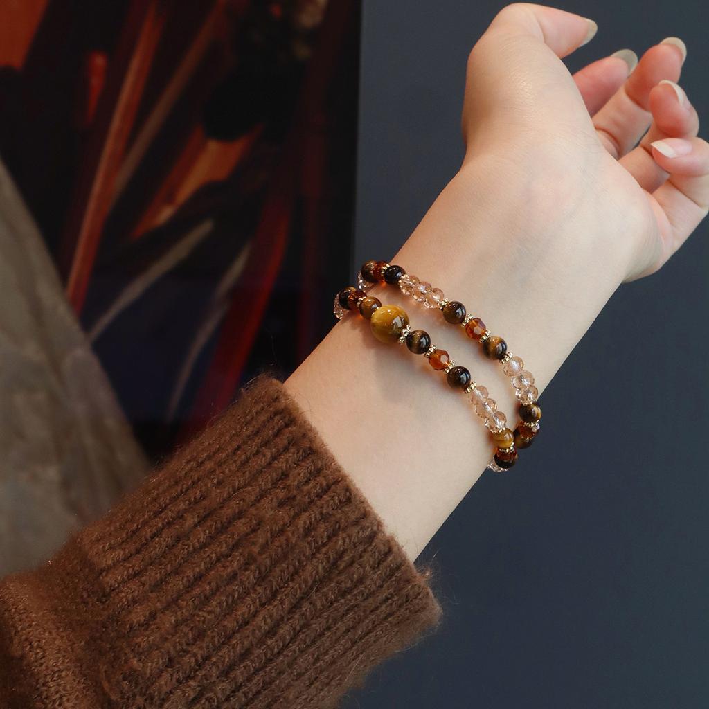 Natural Tiger'S Eye Stone Bracelet Crystal Bracelet Fashion Women Daily Jewelry Lucky Gift