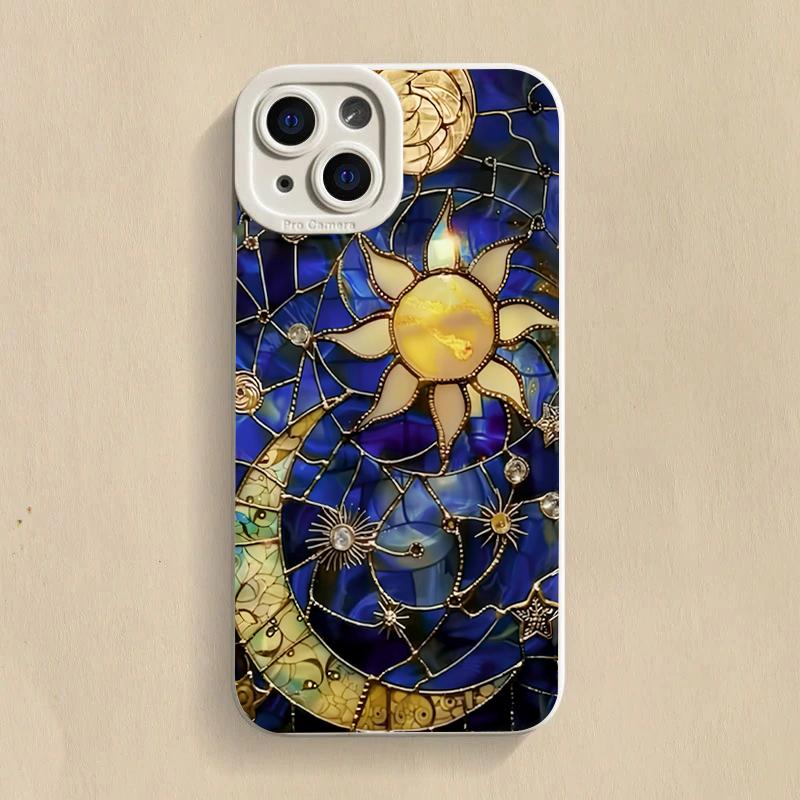 Bunte Himmlische Mond Sonne Silikon Handyhülle Für iPhone 17 16 15 14 13 12 11 Pro Max 17 Air 16E XS X XR 7 8 Plus Weiche Hülle