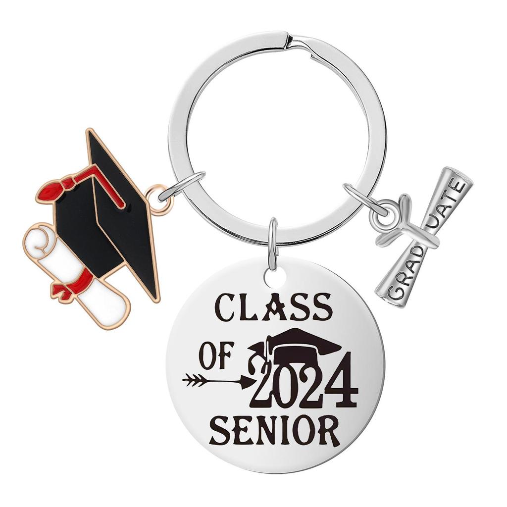 Stainless Steel Inspirational Graduation Keychain for Classmates and Teachers