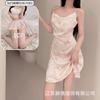 New sexy nightdress women's summer suspender ice silk ins print pure desire plum blossom suspender nightdress