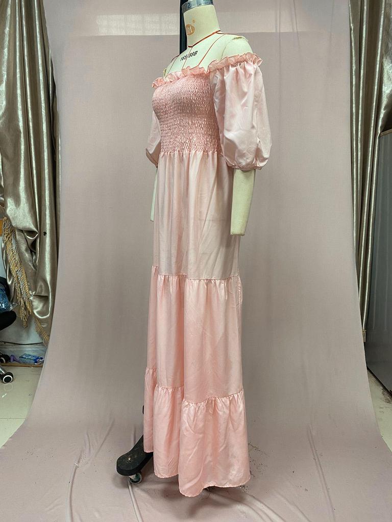 2025 Frühling/Sommer Europäisches & Amerikanisches Damen Ein-Schulter Blumen Feenkleid