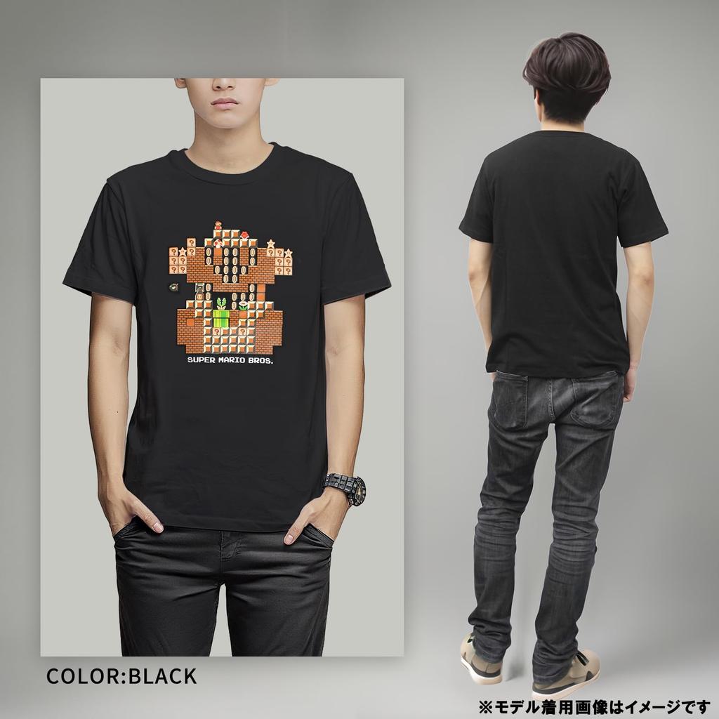 FinePlus Short Sleeve Super Mario Bros. Mario Pixel Mario Maker Retro Character T-Shirt