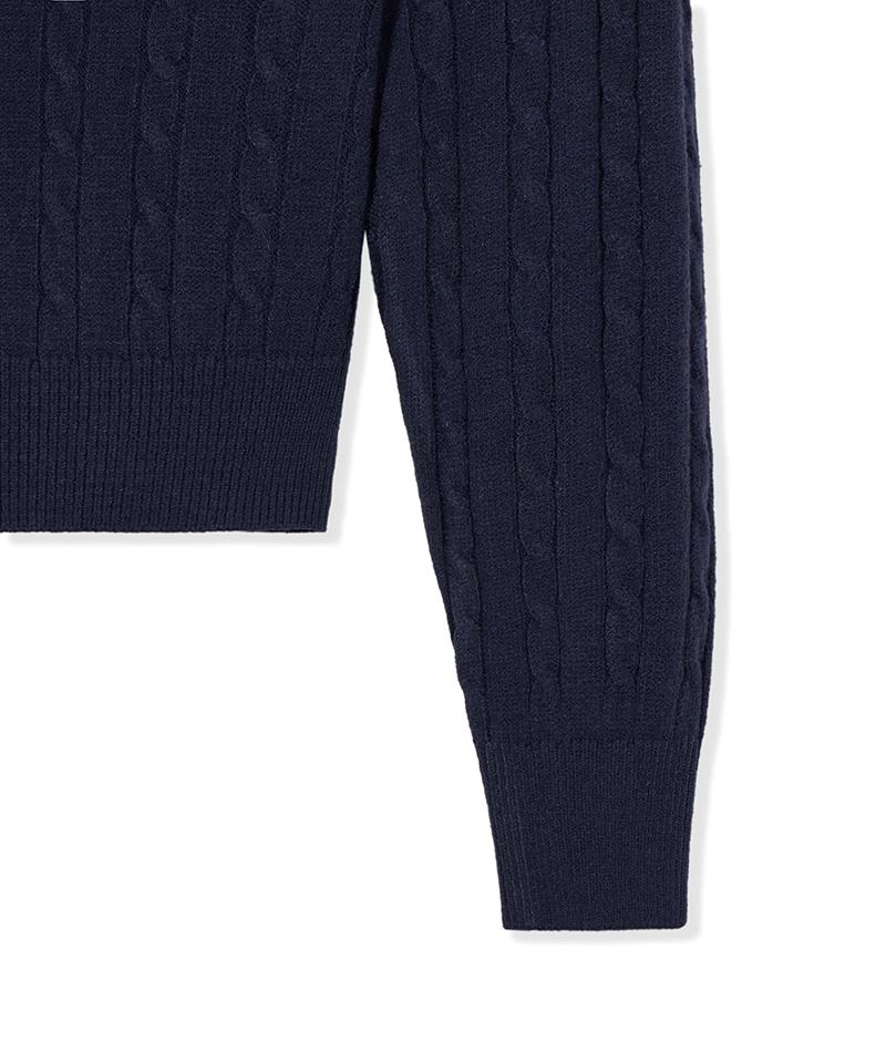 Nodeuyuumeon Witty Cable Round Knit [Navy]