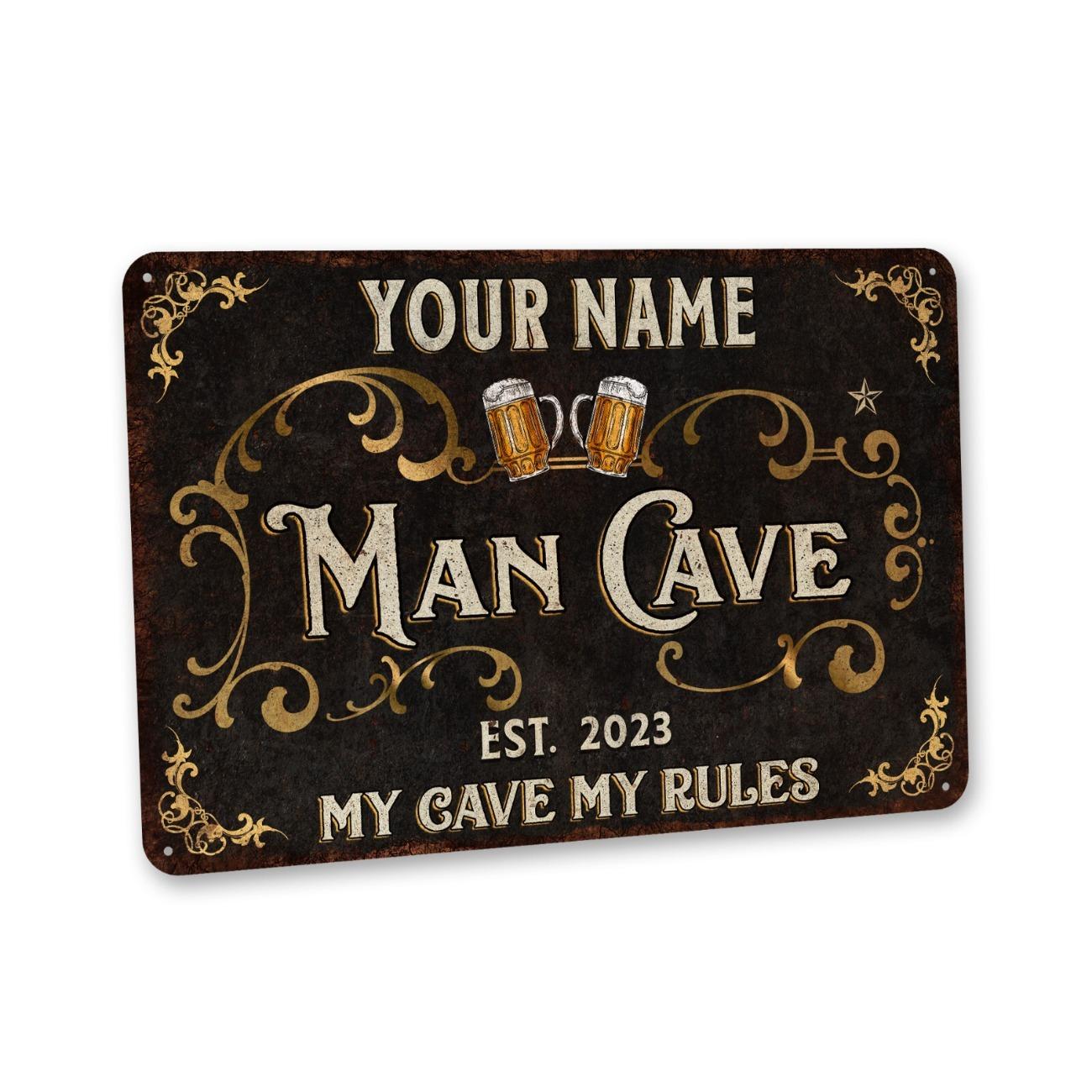 Personalized Man Cave Bar Metal Wall Sign Retro Pub Home Decor белый