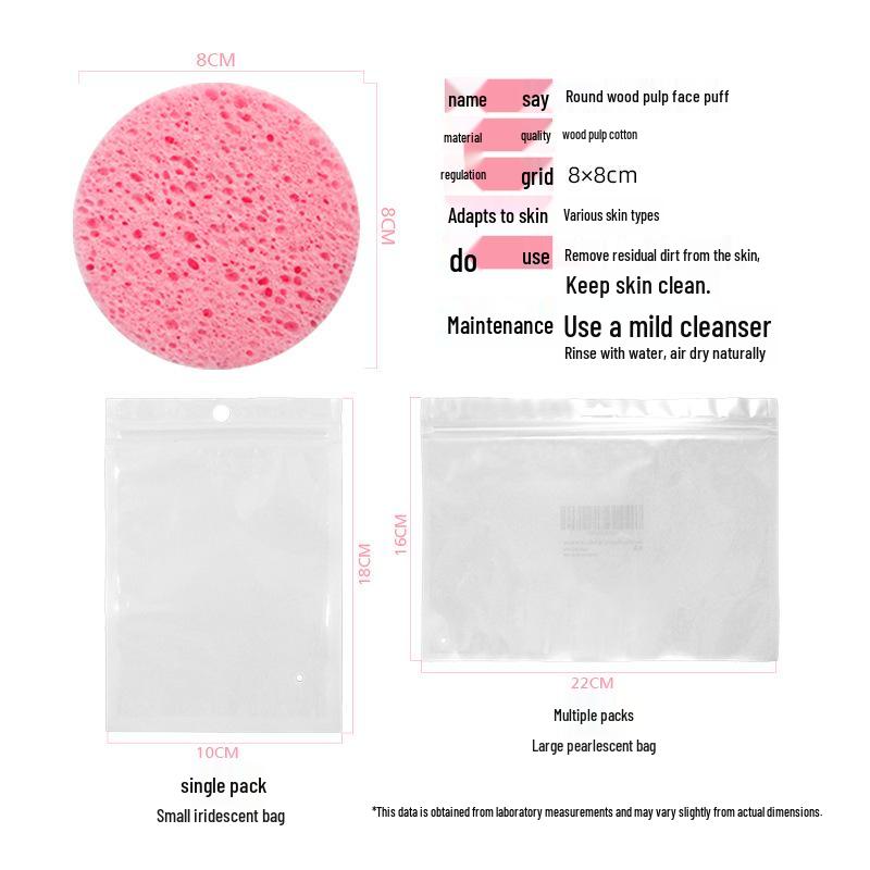 Natural Cellulose Sponge Makeup Remover Pads, 80mm, Assorted Colors, Gentle On Skin