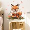 1PCS Cartoon Fox Reading Children's Room Kindergarten Wall Beautification Wall Stickers Self-adhesive PVC Material