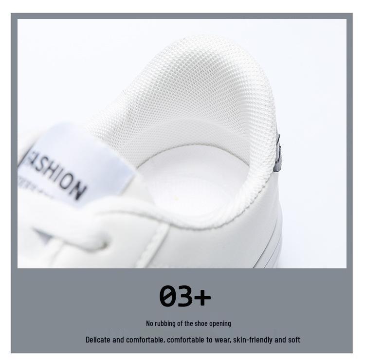 Men's Spring White Breathable Sneakers: Trendy Korean Style, Thick Sole Sports & Casual Footwear for Students.