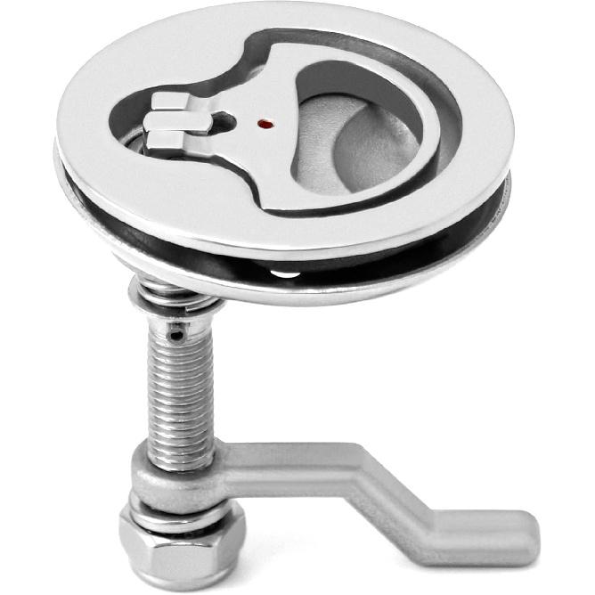 QWORK Boat Cam Latch, 2 Pack Marine 316 Stainless Steel Marine Boat Floor Buckle Hatch Latch, Flush Turning Lift Handle Lock, Marine Slam Latch,