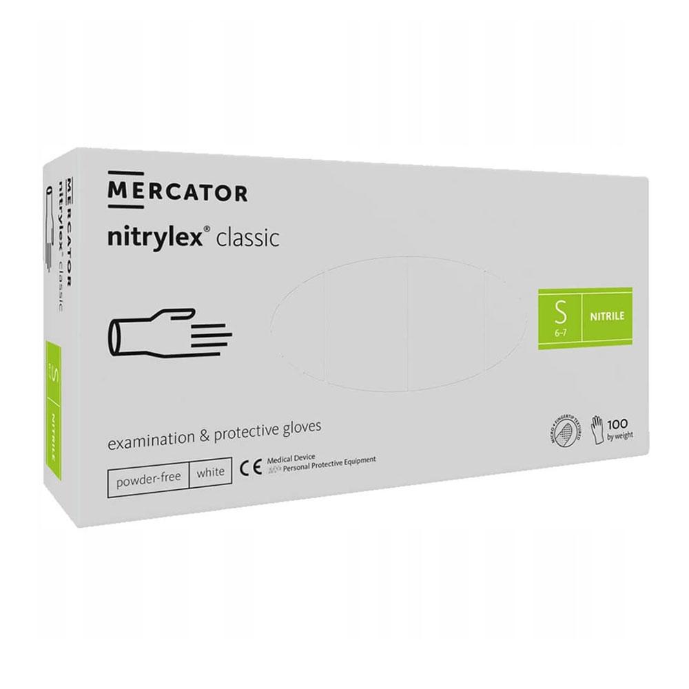 Nitrile Gloves White Mercator Nitrylex Classic White 100 Pieces