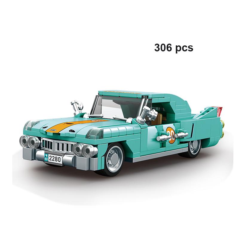 Technical Speed MOC Car City Super Rally Car Building Blocks Bricks Ornament Retro VintageToys For Kids Adults Birthday Gifts