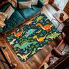 Süßer Cartoon-Dinosaurier und Dschungeltier-Print Rutschfester Teppich Weicher Bequemer Spielteppich für Schlafzimmer Spielzimmer