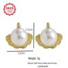 Korean Style S925 Sterling Silver Ginkgo Leaf Crystal Pearl Stud Earrings