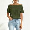 Women's Off Shoulder Neck Sweatshirt Loose Fit Casual Pullover Top