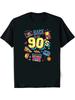 Vintage 90er Grafik-T-Shirt für Damen & Herren - Lässiges Sommer-T-Shirt mit Streetwear-Design, Rundhalsausschnitt, Kurze Ärmel, Strickstoff, Schwarz mit Buntem 90er P