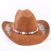 Popolare cappello western da cowboy in camoscio classico europeo e americano da uomo e donna con tesa larga ricamato cappello da sole da esterno