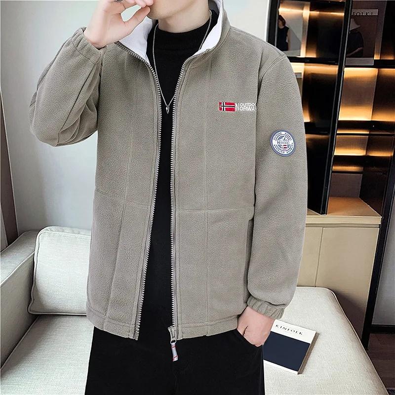 Thickened Fleece Hoodie Men's Clothing Cross-Border Live Broadcast Soft inside Coat Jacket Outerwear Summer Thin Model