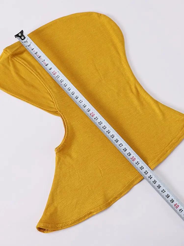 21Colors Soft Modal Elastic Basic Inner Turban Cap Muslim Women Solid Color Wrap Hijab Hats Wear Directly Headscarf Underscarf