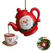 Christmas Teapot Ornament Vintage Christmas Tea Cup And Pot Hanging Decor with Pouring Tea Effect Gift for Tea Lovers