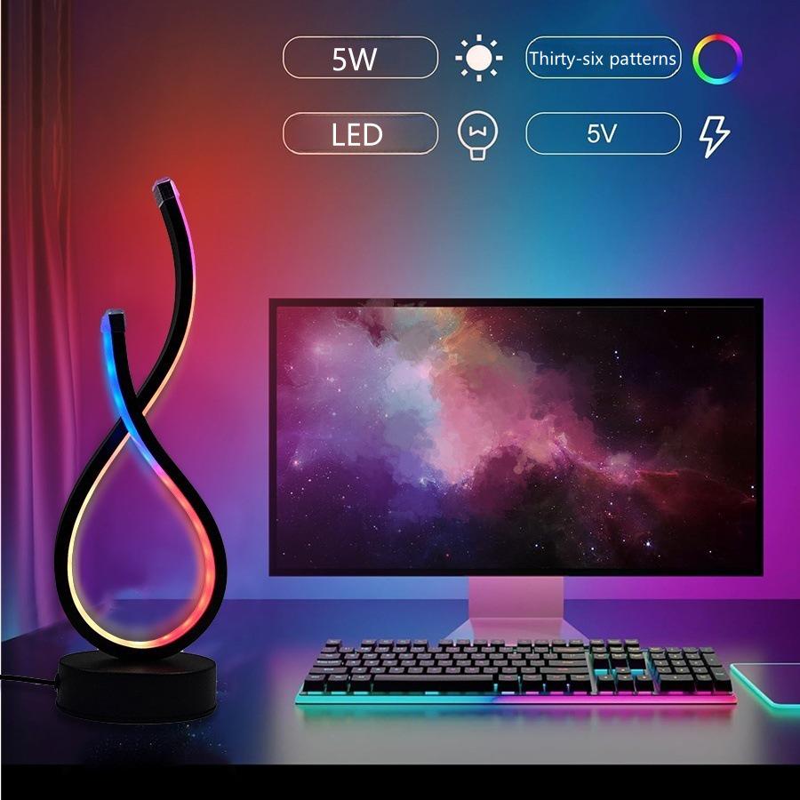 2025 LED Desk Lamp: Bedroom & Bedside Night Light with Three-Color Dimming & 36 Colorful Modes for Creative Spaces