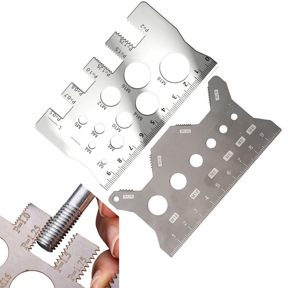 Metric 2PCS Screw Thread Pitch Gauge Ruler for Various Bolt and Nut Sizes