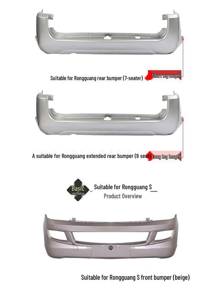 Kompatybilne zderzaki do modeli Wuling Rongguang: Nowa Karta, Mała Karta, S, V – Przód i Tył