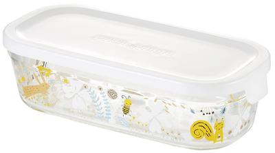 Iwaki Glass Storage Container Butter Case Shinji Kato Nordic Garden Rectangular 500ml Heat-resistant B3246-SNF