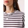 T-shirt da donna a maniche lunghe minimalista, tessuto morbido di alta qualità, silhouette ampia e squadrata per il comfort di tutto il giorno