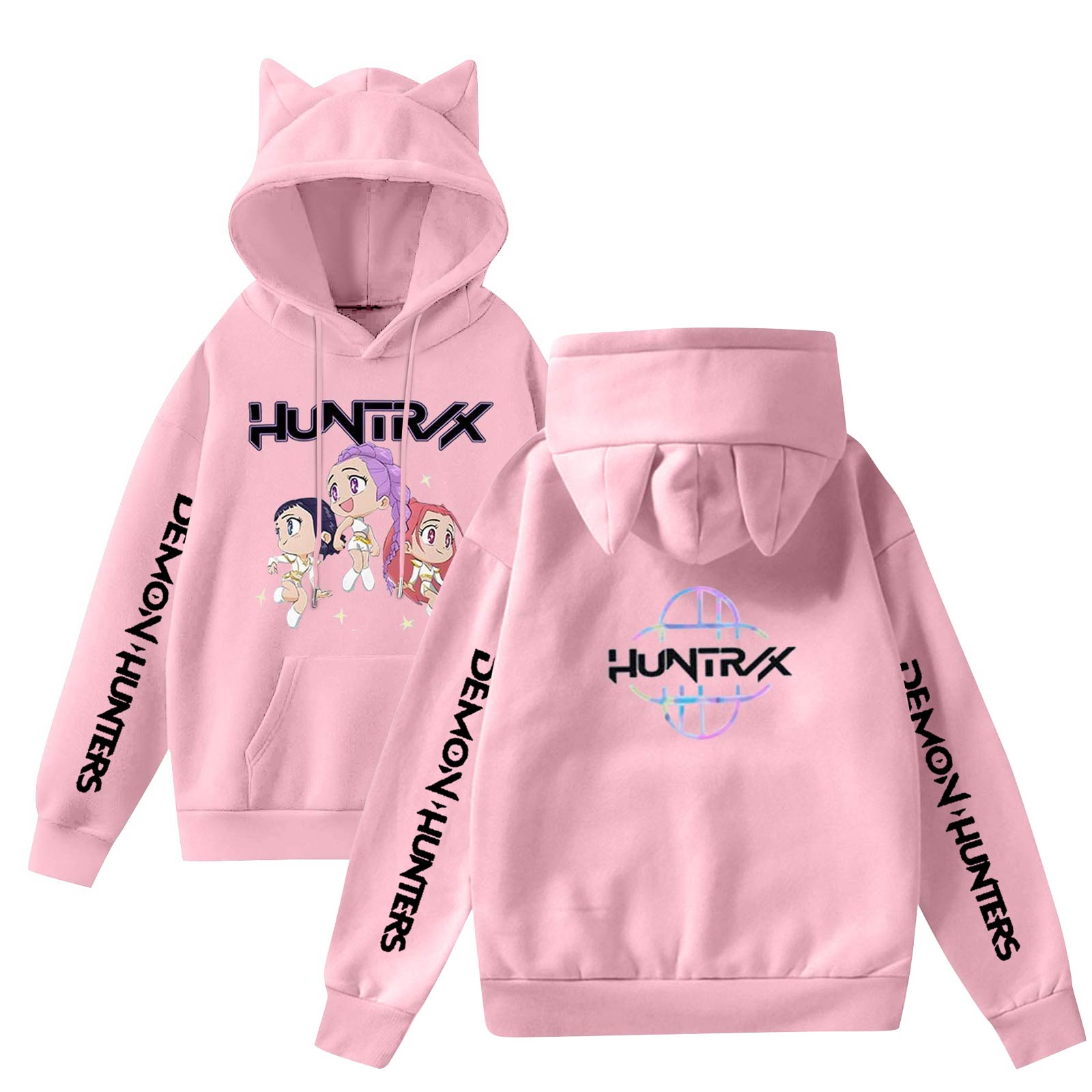 

Женская мода повседневная толстовка с капюшоном с длинным рукавом и круглым вырезом с карманами XL розовый