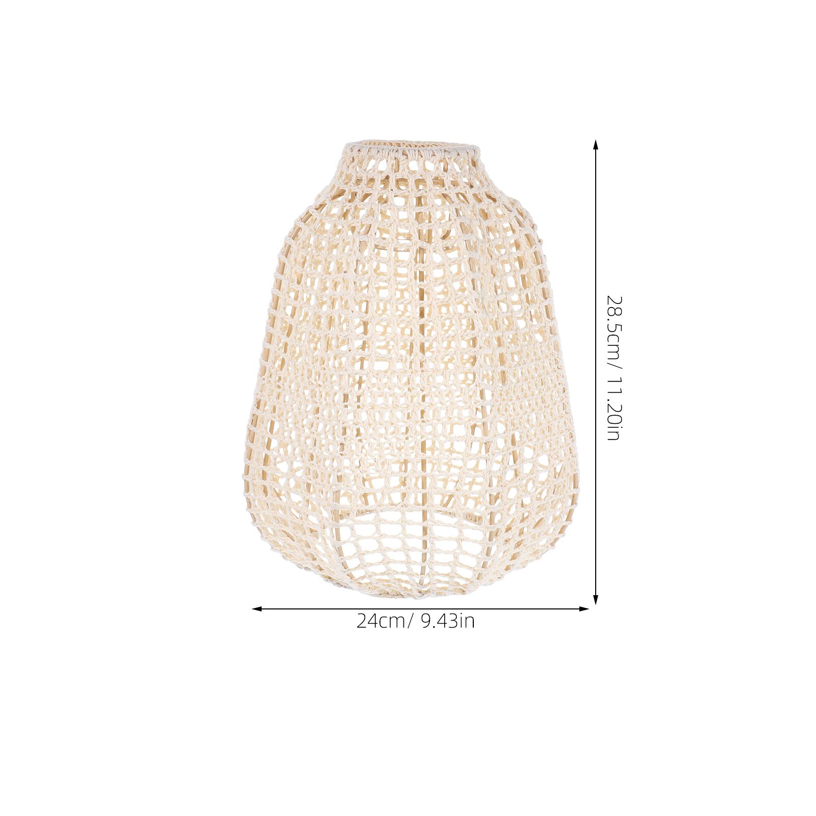 

Cotton Rope Woven Boho Lampshade Handmade Light Brown Pendant Lamp Shade Replacement Ceiling Fixture for Bedroom Living Room бежевий