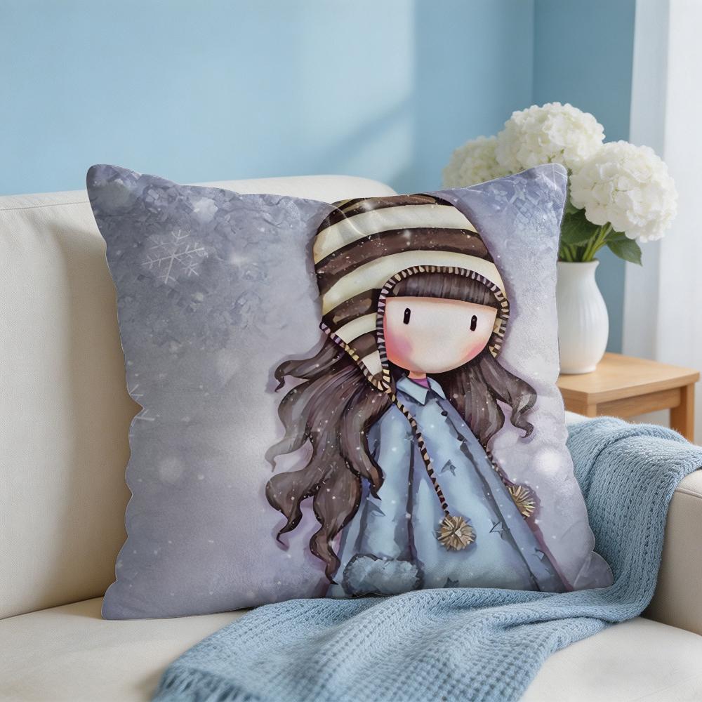 Cartoon SSantoro Gorjuss Cushion Cover Square Pillow Bedroom Sofa Leisure Comfort Living Room Home Decoration X